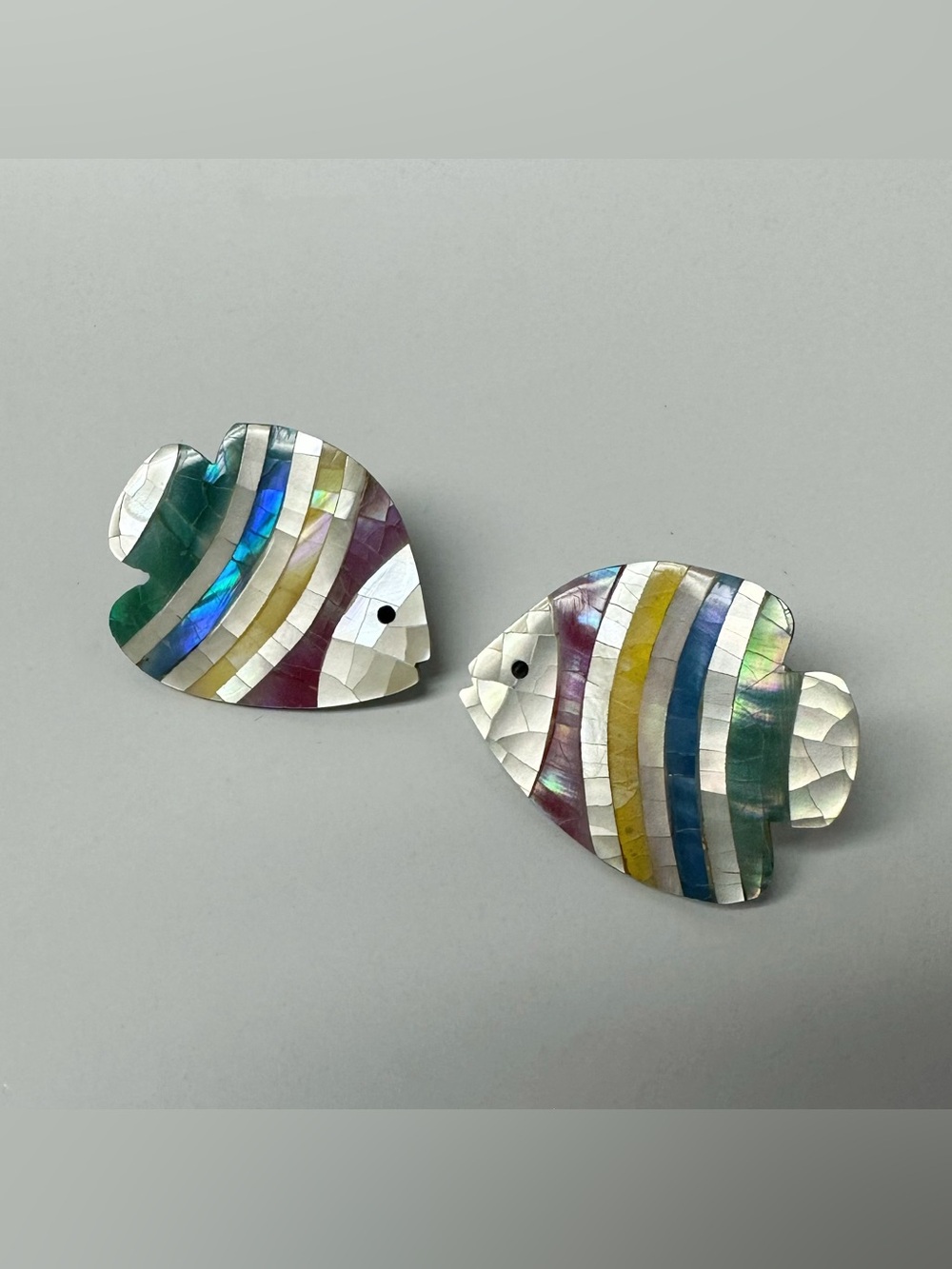 Vintage Mother of Pearl Inlay Earrings